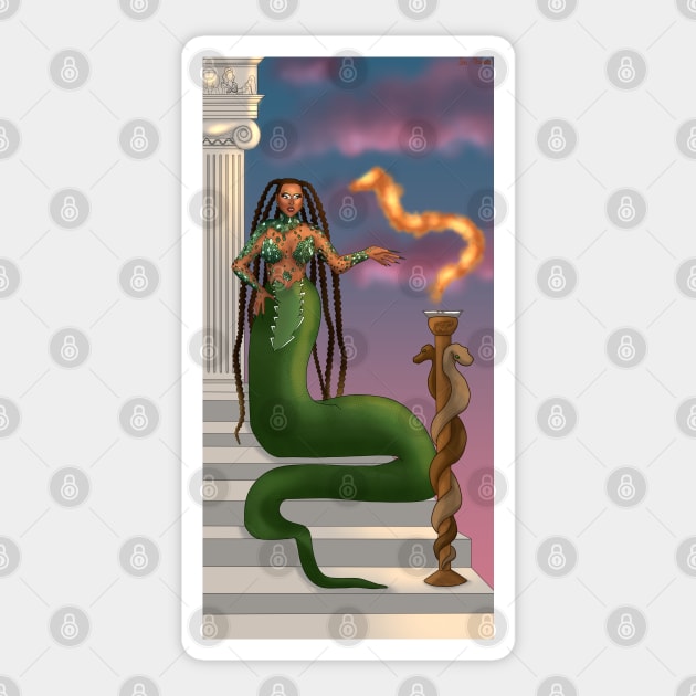 Sasha Colby Goddess Snake Temple Sticker by jonosmatt